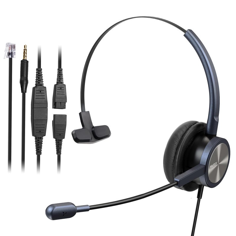 MAIRDI Phone Headset with RJ9 Jack & 3.5mm Connectors for Call Center Office Deskphone Cell Phone PC Laptop, Landline Telephone Headset with Microphone Noise Canceling for Polycom Avaya Nortel - Image 1
